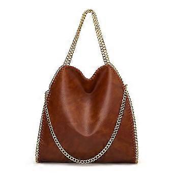 Italiensk Design Höst och Vinter Lönnlöv Brun Vikning Hobo Väska Kvinnor Crossbody Väskor Mode Axelremsväska Kedja Bags_Special Gåva