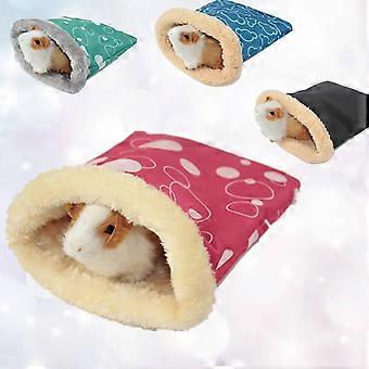 Warmer Schlafsack für Kleintiere, gemütliches Bett für Hamster und Kaninchen, Winternest mit Decke für Kleintiere