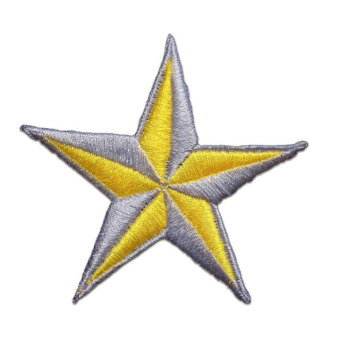 Patch - Star - White Yellow - 7.5 x 7.5 cm - Appliques Patches