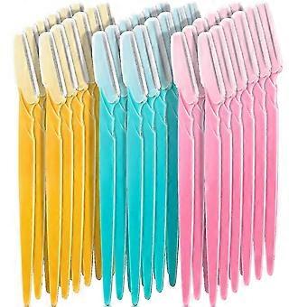 30pcs Barbeador de sobrancelhas mulheres barbeador facial com capa de precisão