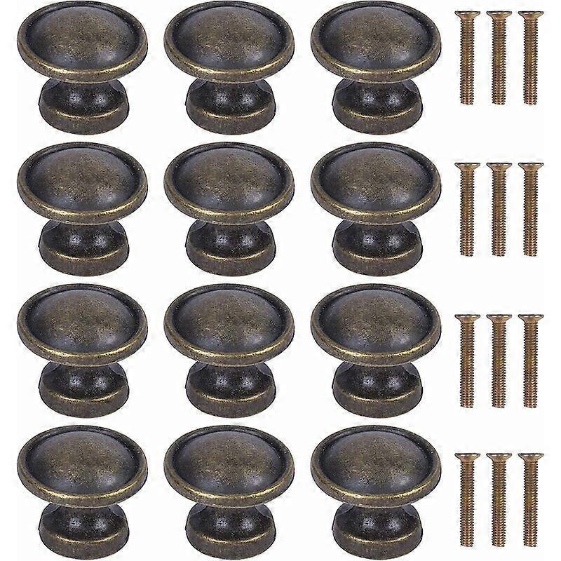 12pcs Bronze Vintage Drawer Knobs, 23*19*15mm Door Drawer Knobs, Cabinet Pulls, Round Cabinet Knobs, Cabinet Pulls, Kitc [XR]