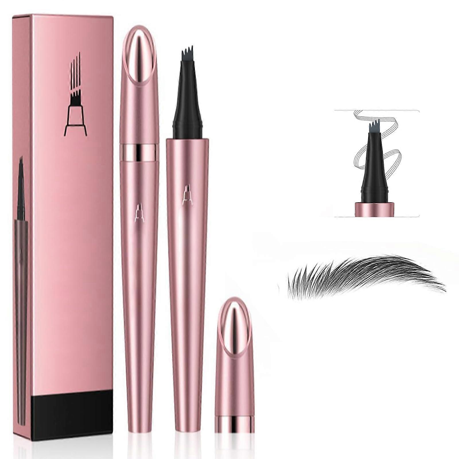 Waterproof Eyebrow Pen 24H Long Lasting Microblading Effect with 4 Tip Applicator for Defined Brows