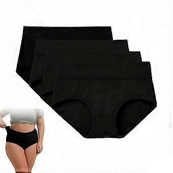 4-Pack Plus Size High Waisted Tummy Control Briefs for Women, Full Coverage Seamless Underwear  Comfortable Soft Cotton Panties L-5XL