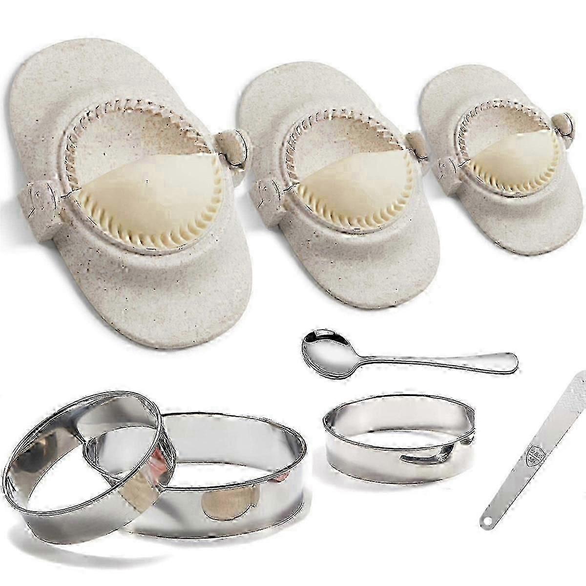 Empanada Maker Press, 6 Inch Extra Large Dumpling Maker Set with Dough Cutter, Dumpling Mold Set for