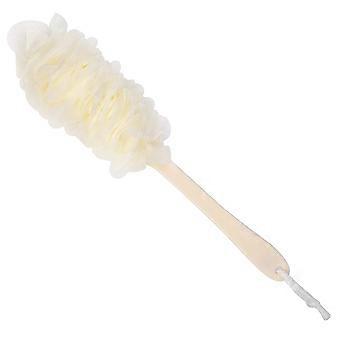 Brosse de bain exfoliante pour le dos, en luffa à long manche et maille de nylon douce, pour hommes et femmes.