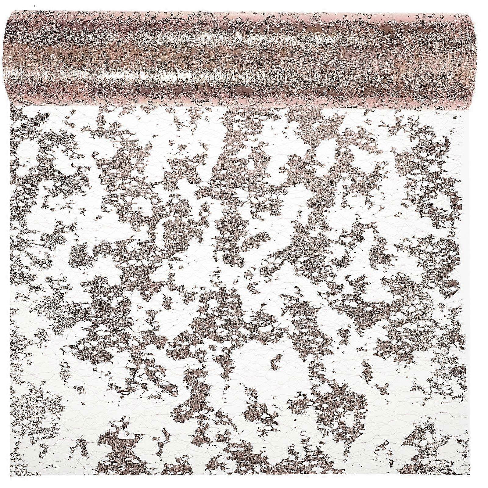 Rose Gold Wedding Table Runner for Dining Table 2Pcs Bronzing Cloths