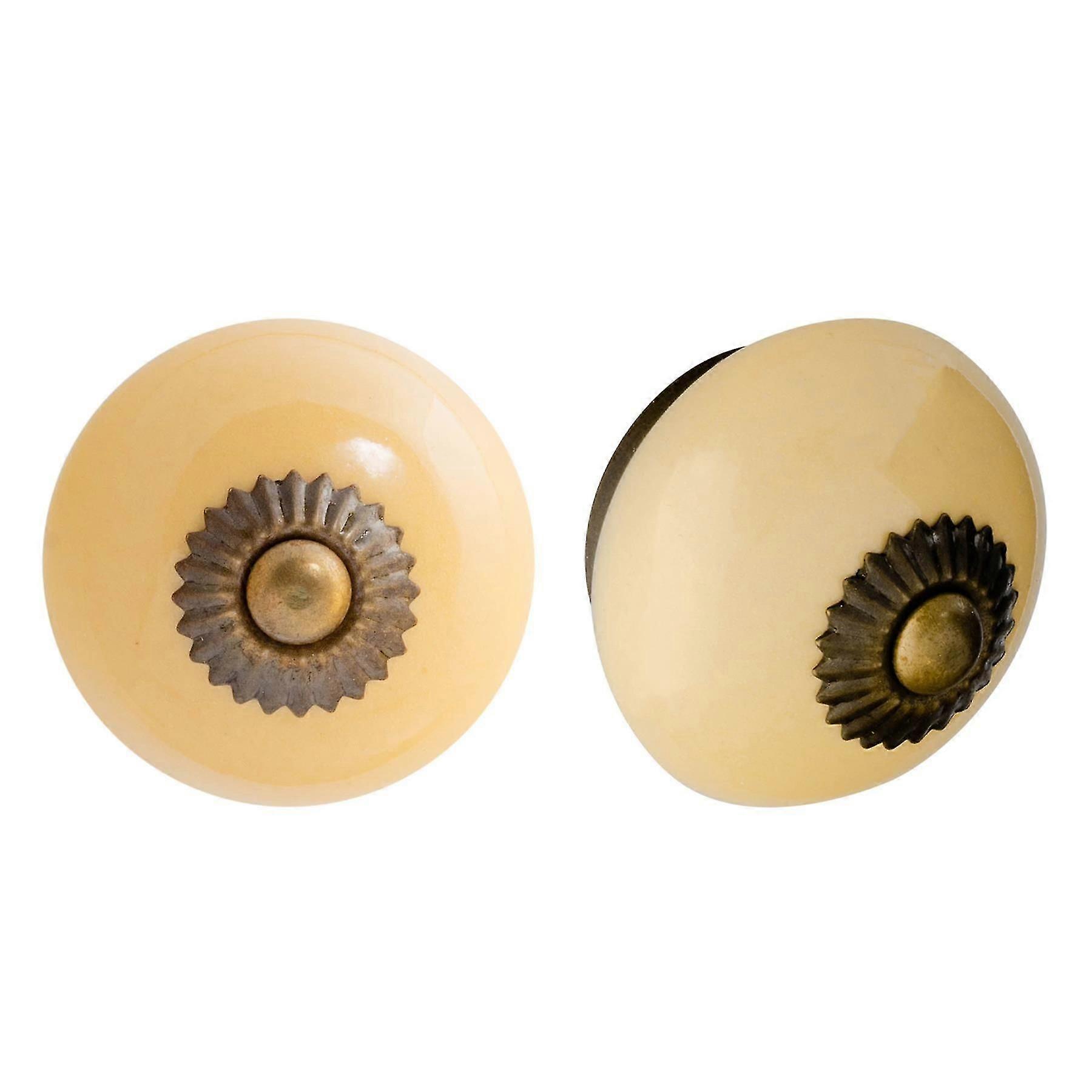 Ceramic  Board Drawer Knobs - Yellow - Pack Of 24
