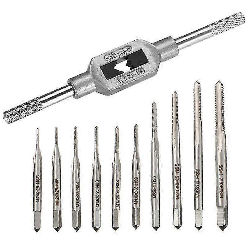 10Pcs Micro-Taps Bit Small Hand Screw Thread Taps M1-M3.5 HSS