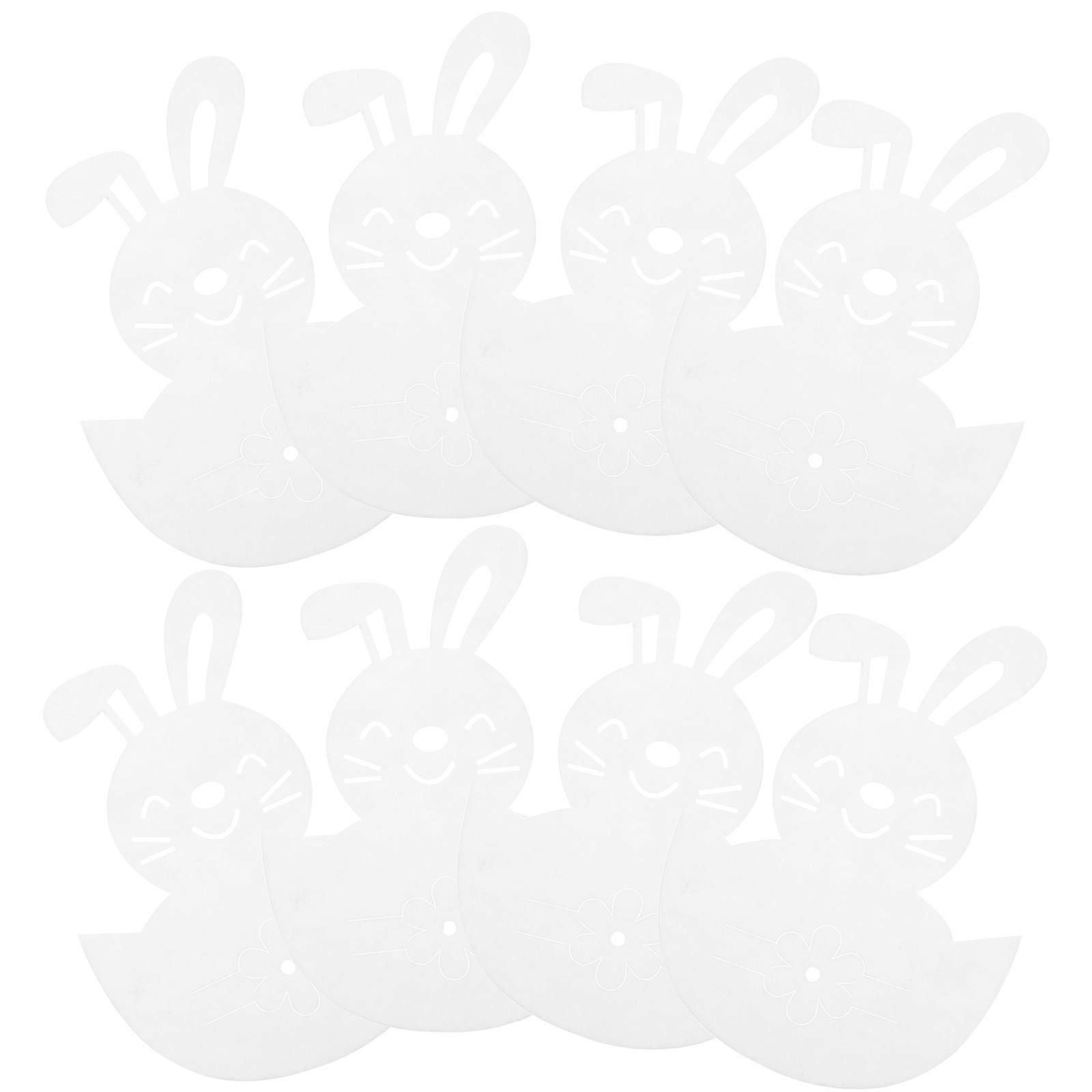 8pcs Easter Bunny Tableware Bags Easter Fork and Knives Bags Easter Bunny Decorations