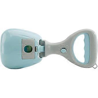 Portable Dog Poop Scooper with Bag Dispenser, Easy Scoop, Walk Outdoors for Small Medium Dogs Blue-fghj