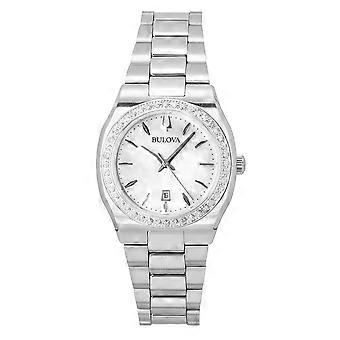 Bulova Surveyor Diamond Edelstahl Mother Of Pearl Quarz 96R245 Damenuhr
