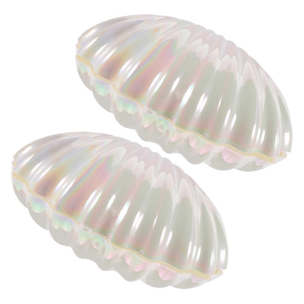 Seashell Candy Box Shell Shape for Storage 2Pcs White PP Material