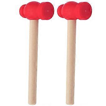 Red Wooden Hammer Toy for Educational Tools 2Pcs Kids Fun