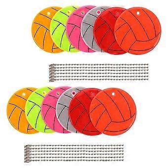 Vierkante reflecterende sleutelhangerhanger voor nachtelijke wandelrugzak PVC functioneel sportontwerp 24 stuks