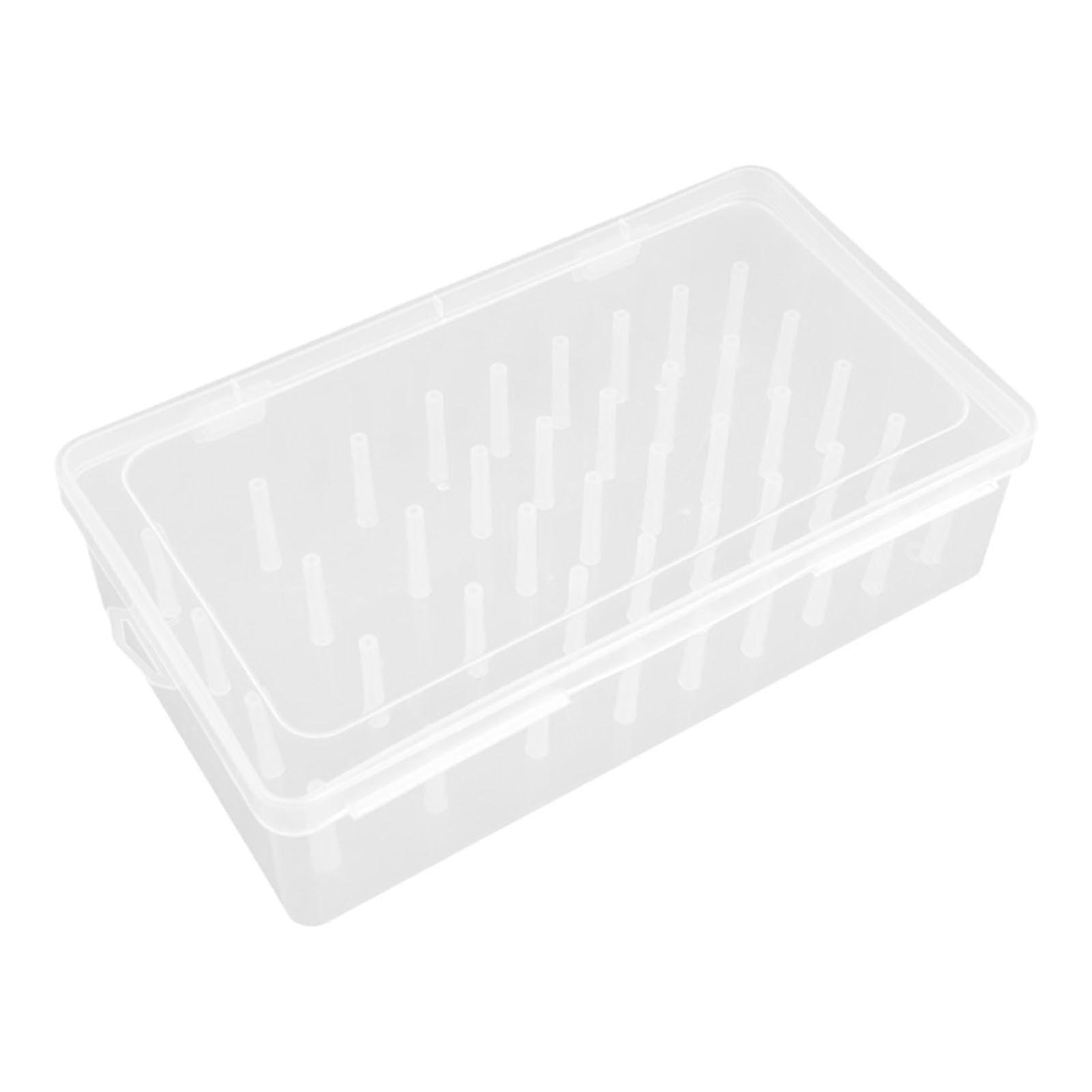 Sewing Thread Organizer Clear Dustproof Box for Embroidery Spools, Transparent Stackable Storage
