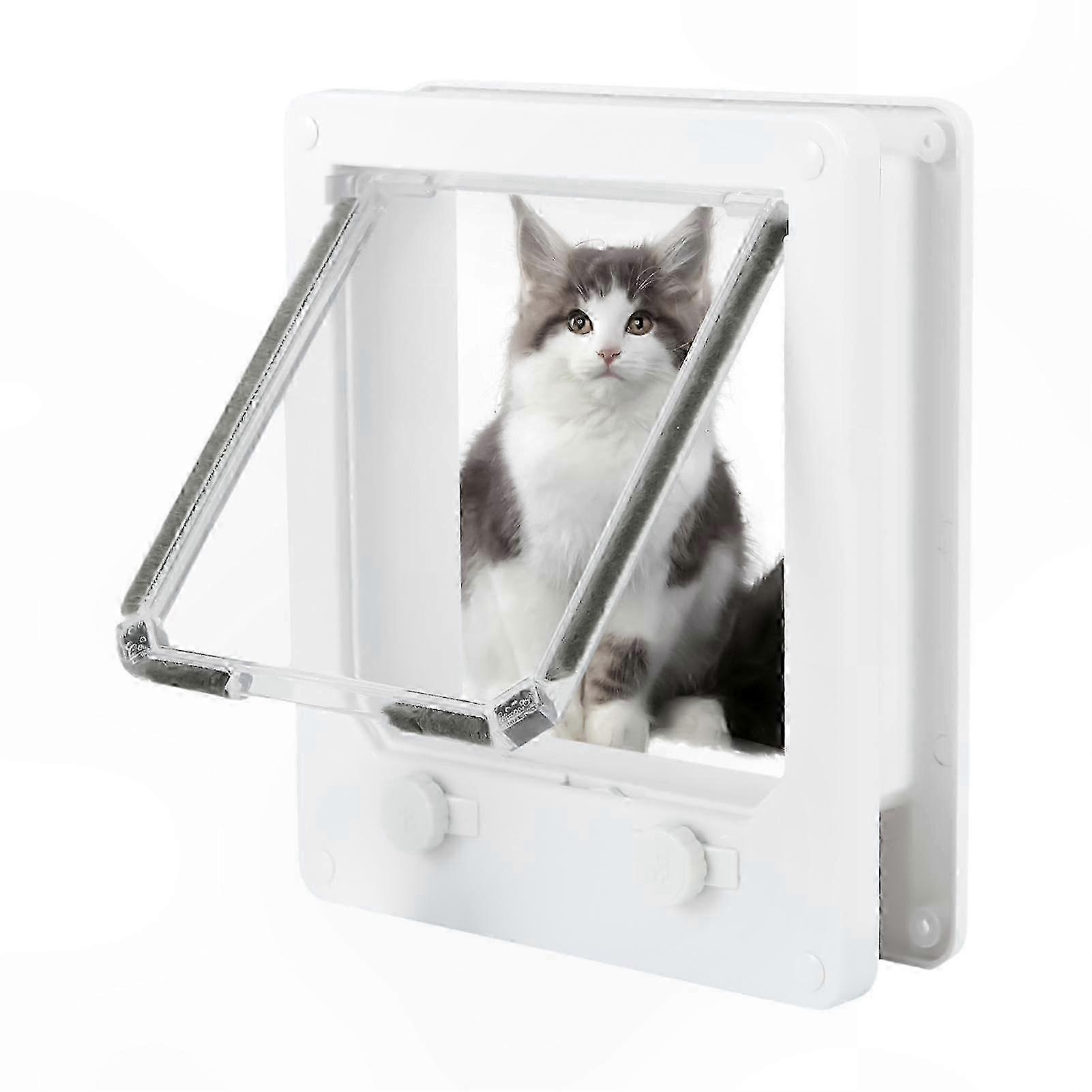 Cat Door Automatic with Timer and Lock Interior Ventilated Pet Access Flap