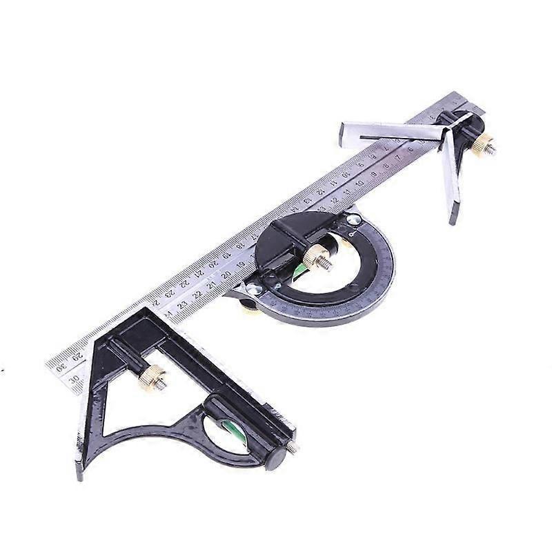 Adjustable Combination Angle Right Protractor Square Set,Adjustable Sliding Combination Square Ruler & Protractor Level Measure Measuring (1pc, black)
