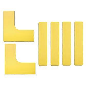 Sports Supplies Sticker Tennis Court Line Ground Court Marker 6Pcs Yellow