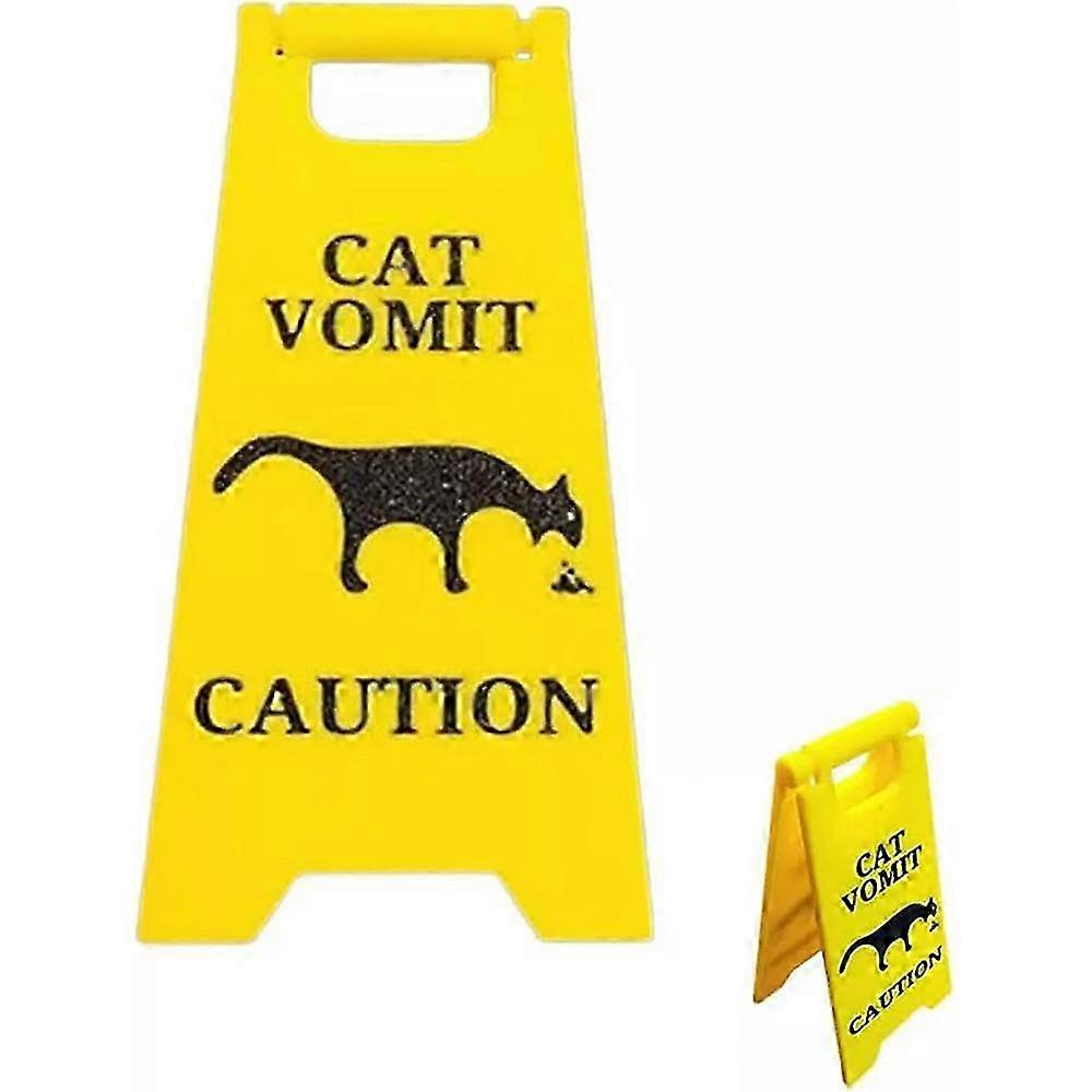 Bright Yellow Pet Vomit Caution Sign