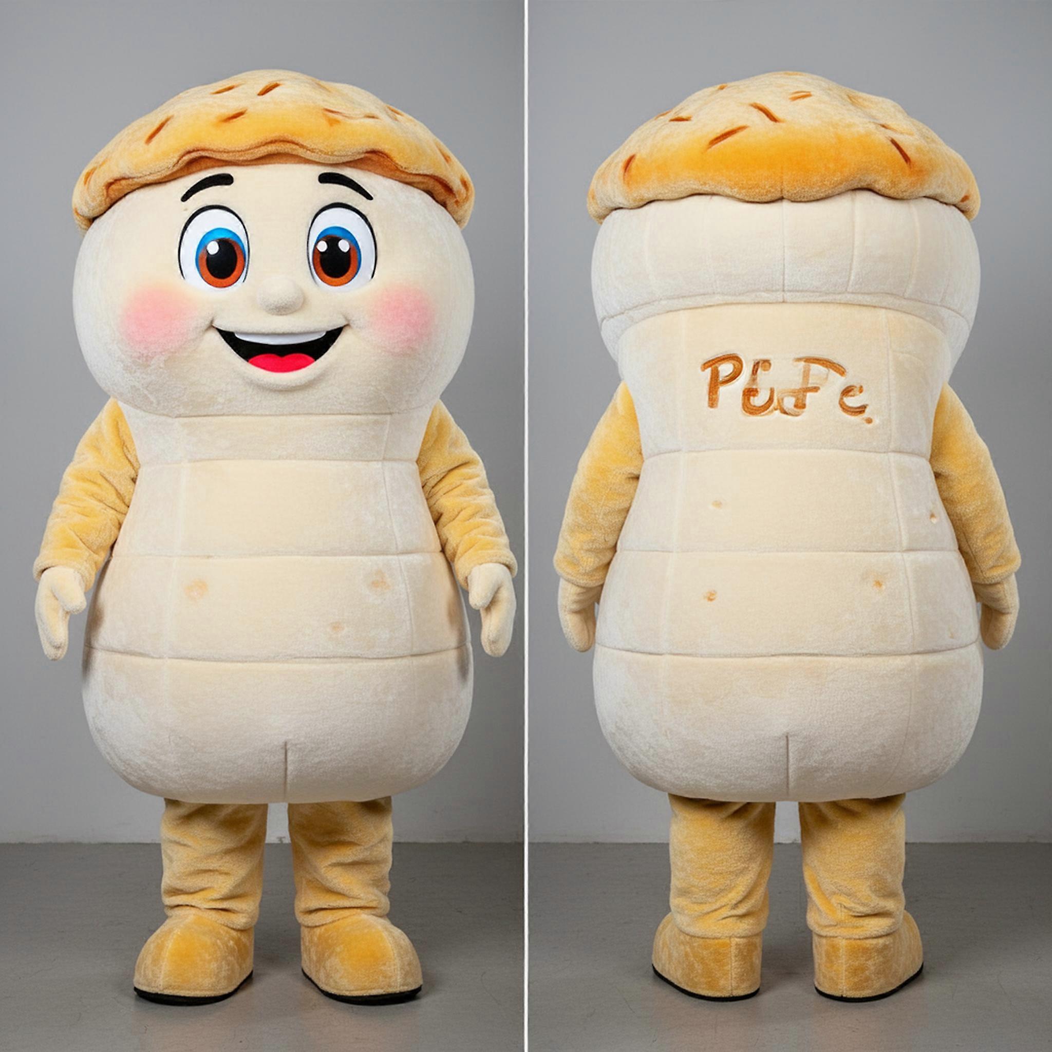 MASTICOT White Rounded Shepards Pie Mascot