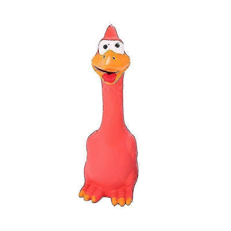 Red Latex Squeaky Chew Toy