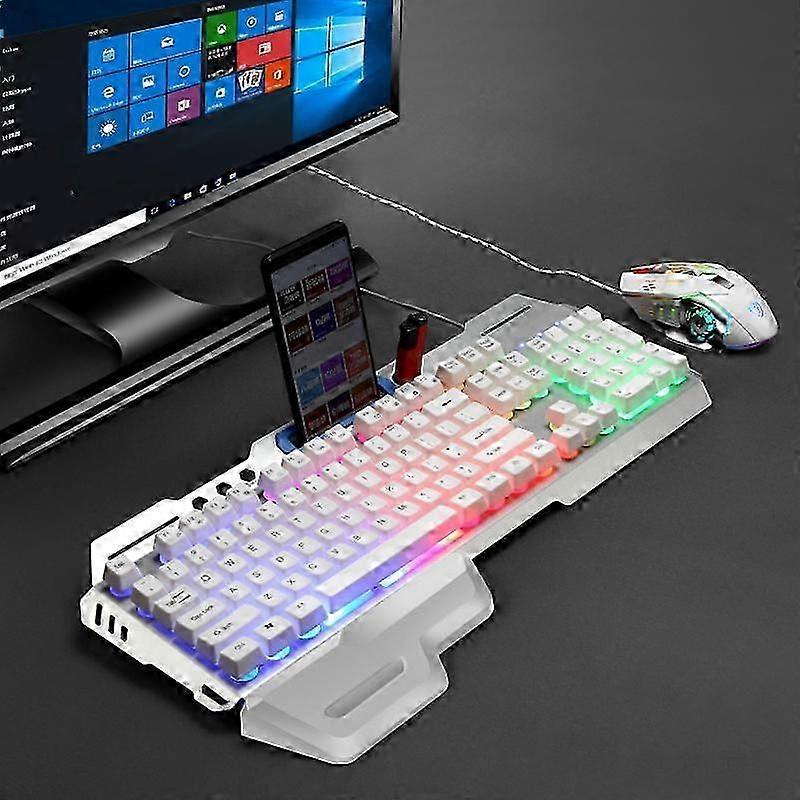Ergonomic Wired Keyboard Mouse Set RGB