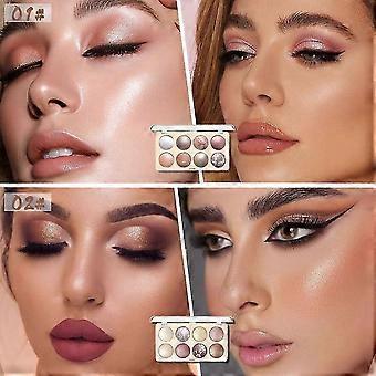8-farbige, gebackene Lidschattenpalette mit schimmerndem Effekt, Champagner-Gold, roséfarbene Metallic-Lidschatten und Highlighter, mischbare, langhaltende, wärmende Make-up-Produkte, Perlmuttextur.
