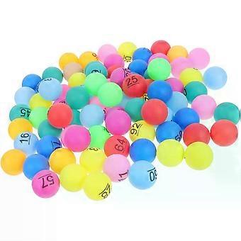 100 stuks loterijballen, kleurrijke plastic bollen, kleine bingodecoraties voor loterijspellen, feestartikelen en familieentertainment.