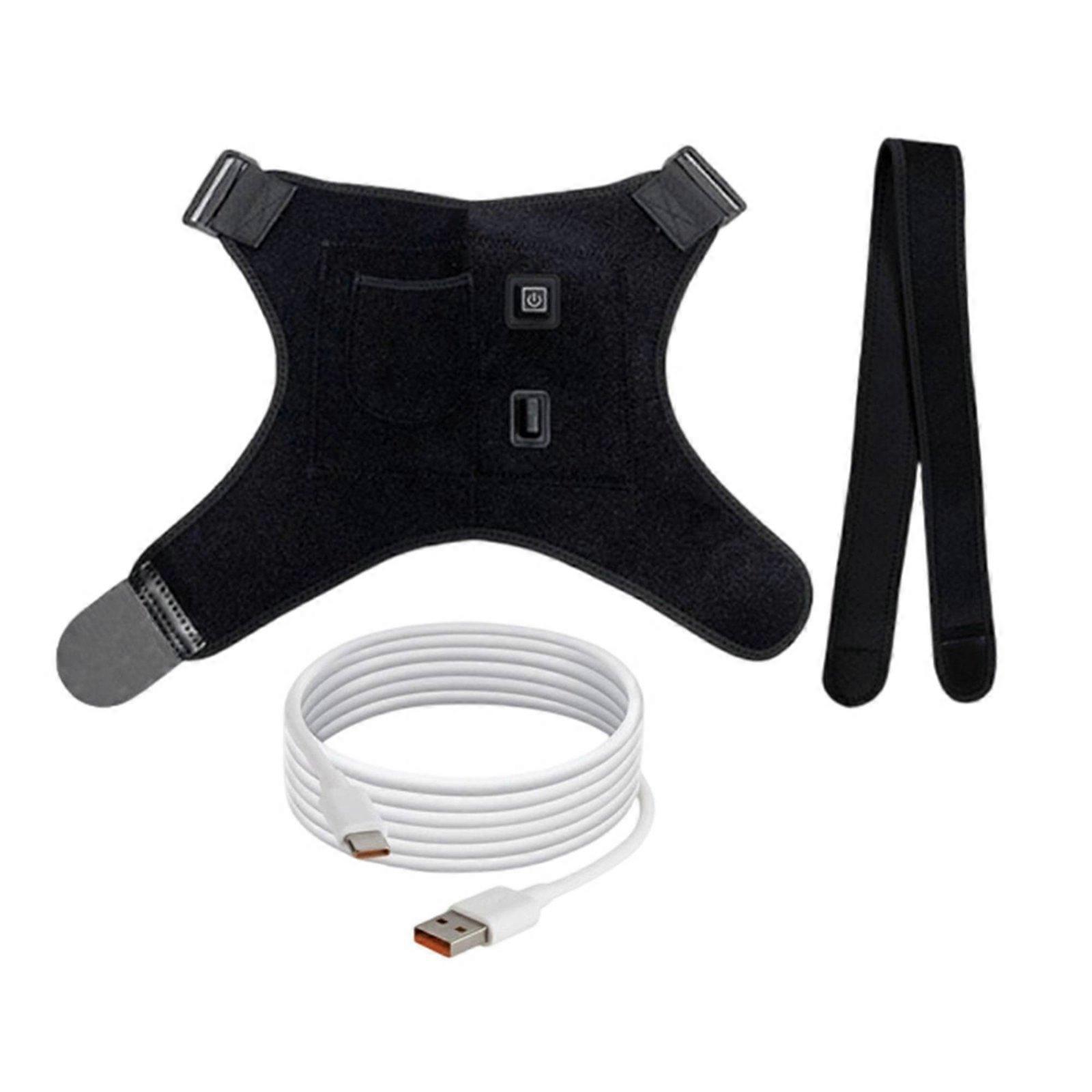 Plug-in Heated Shoulder Pad, Adjustable Support, Far Infrared, Elderly Therapy