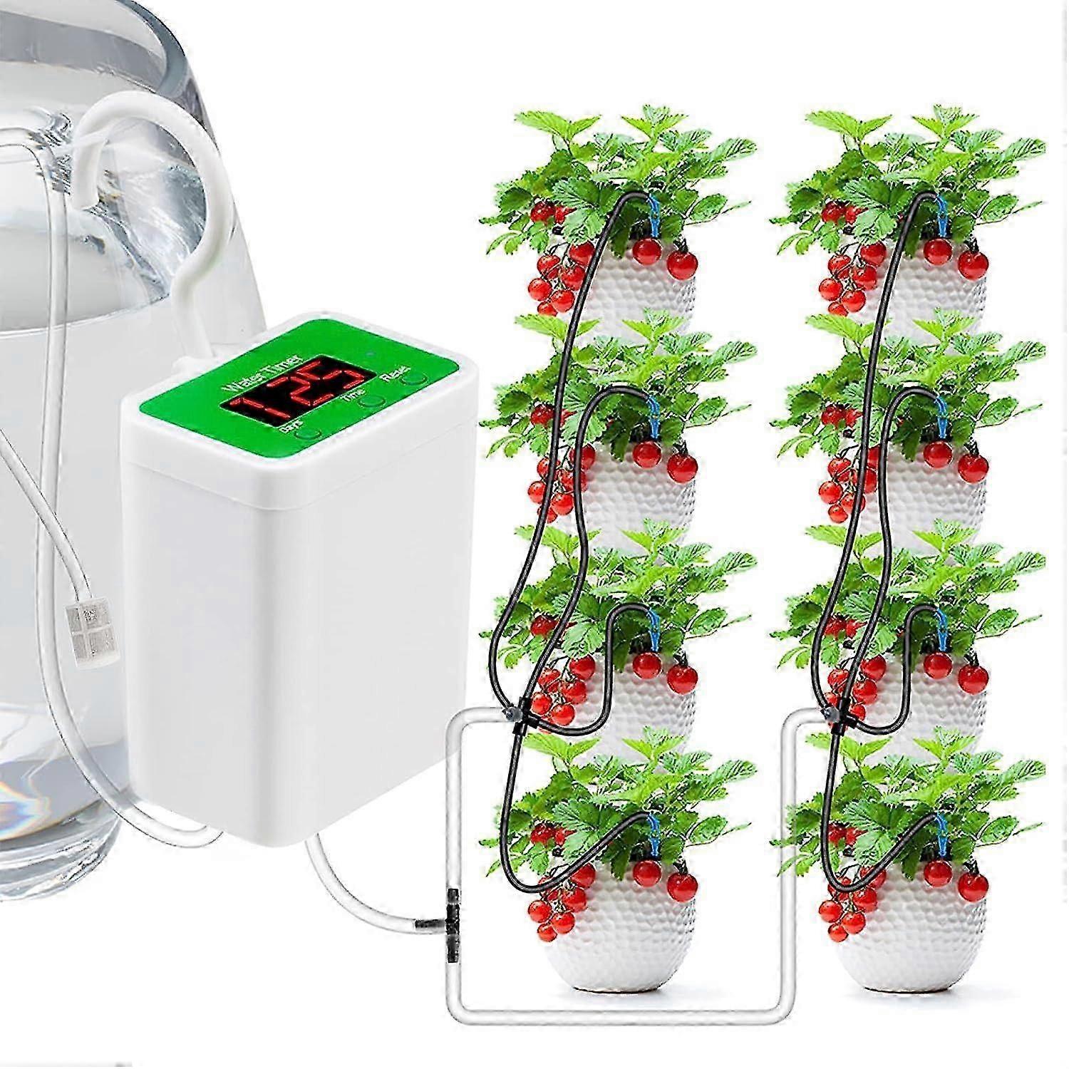 Automatic Drip Irrigation Kit Compatible with Potted Plants USB Watering System with Timer