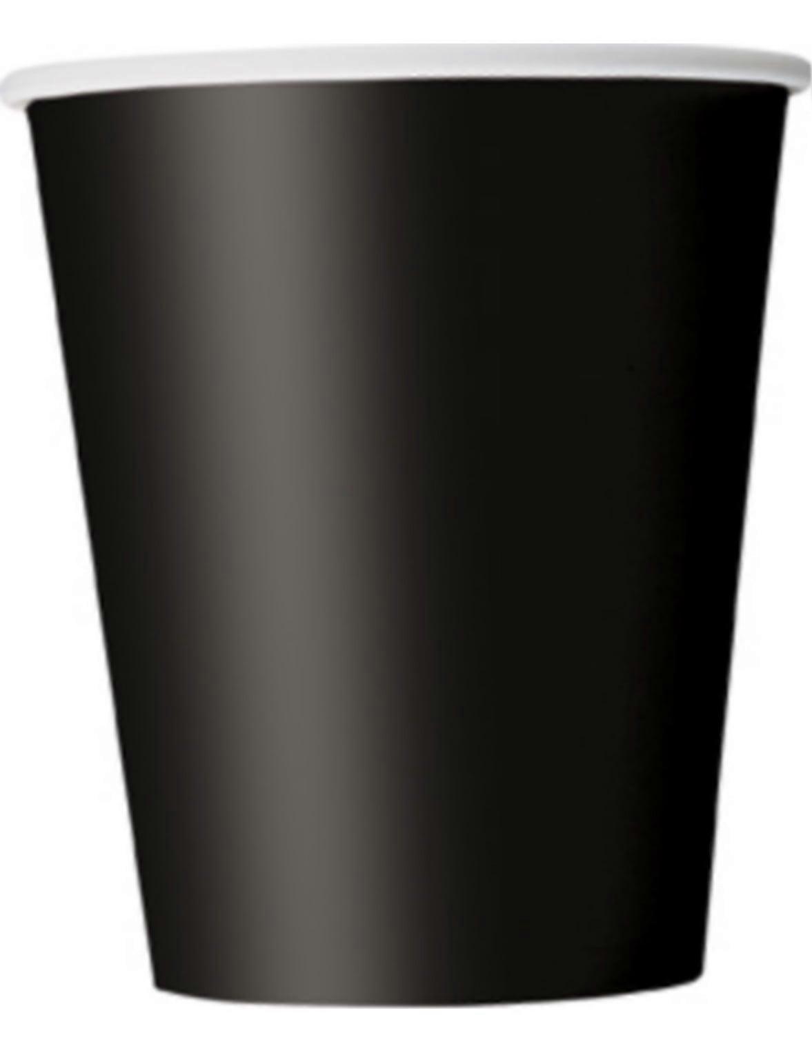 8 black cardboard cups 210 ml