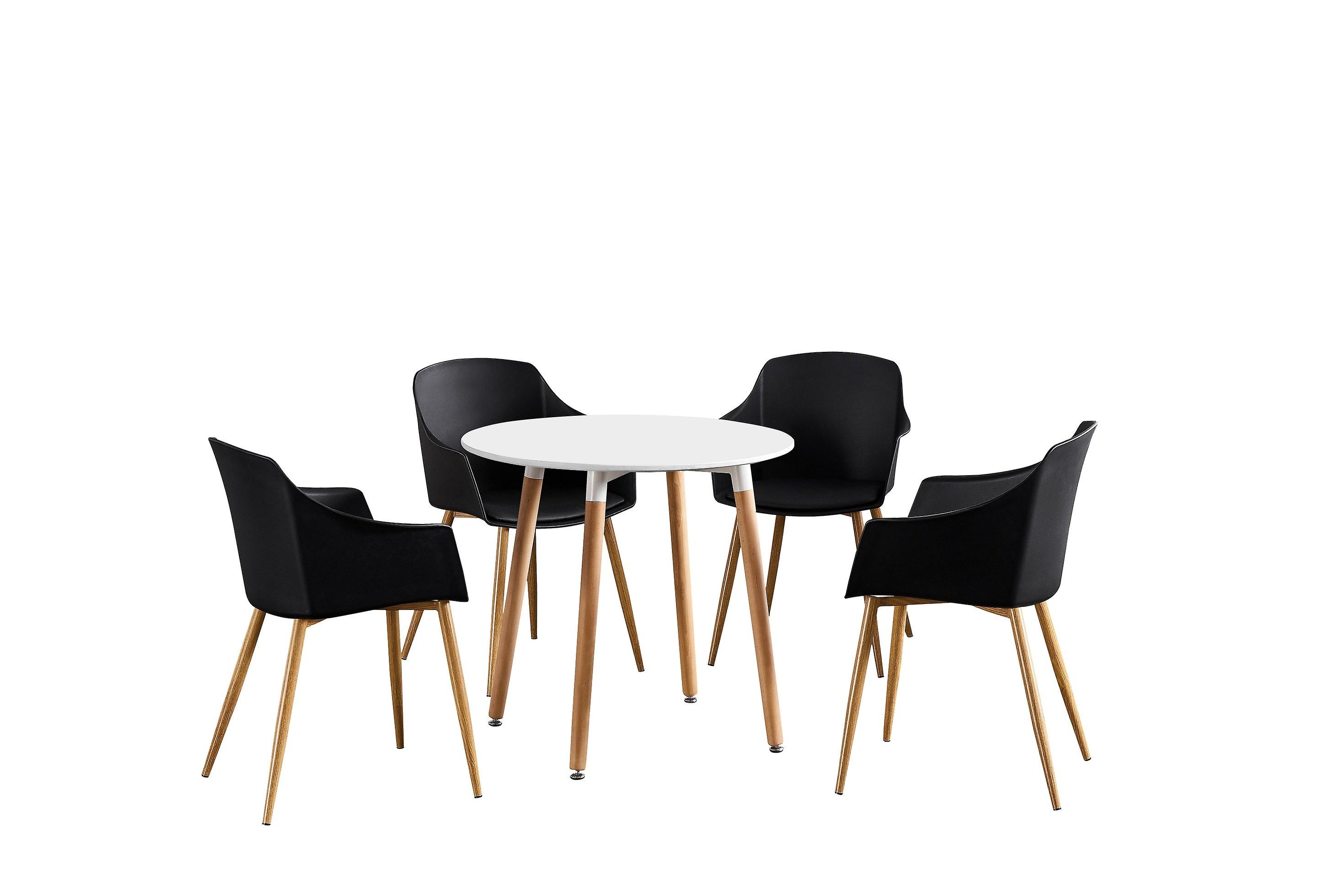 Federica Round Dining Set - A Kitchen Table & 4 Dinette Chairs