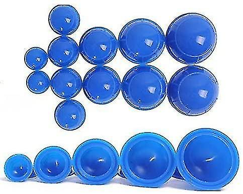 12 Cups Silicone Medical Vacuum Massage Cupping Cups Health Care Travel Setblue