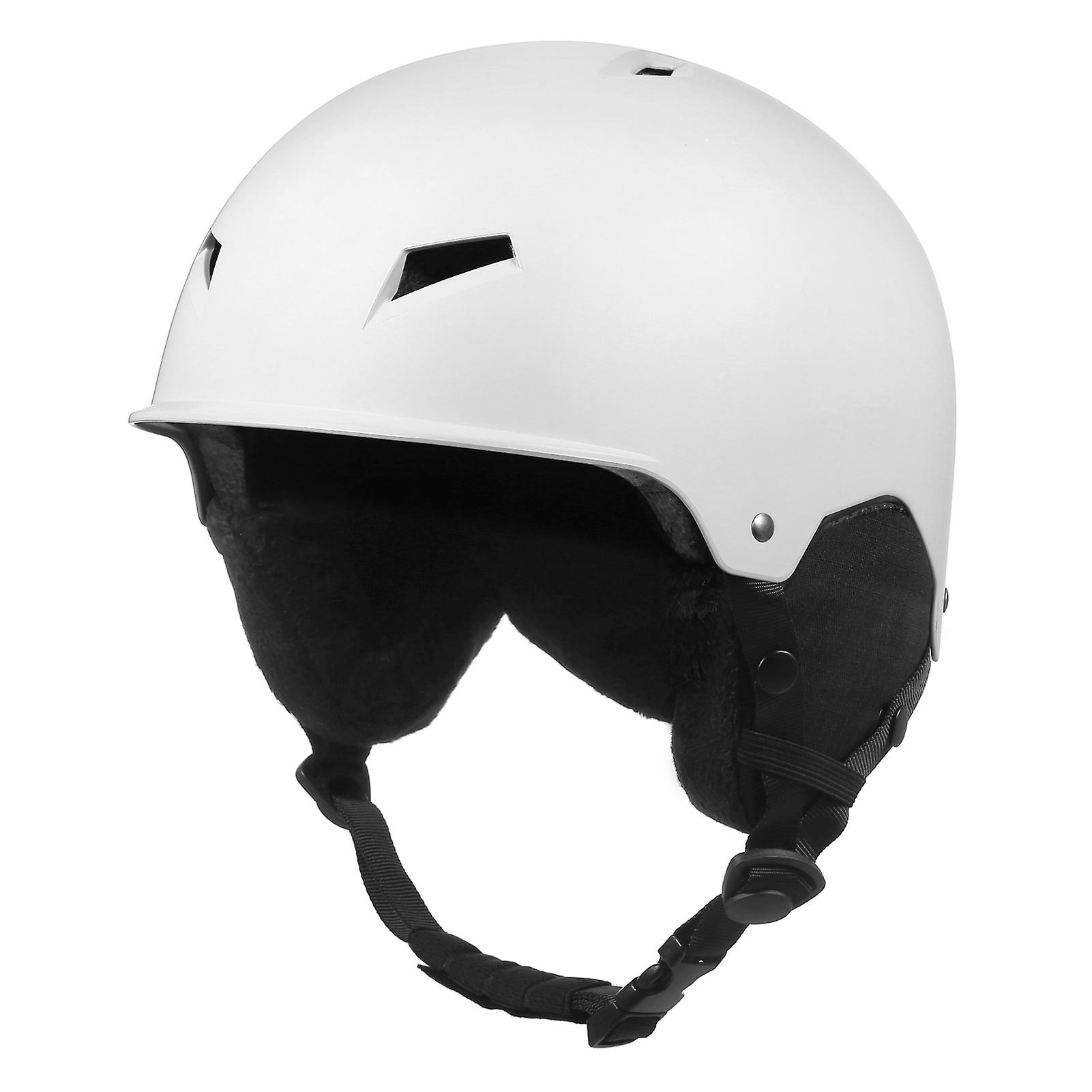 Women Men Snow Helmet With Detachable Earmuff