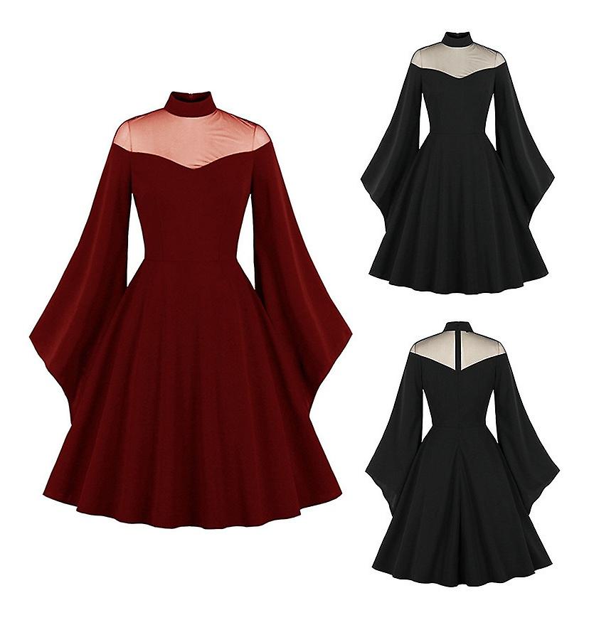 Women's Retro Medieval Lace Gothic Dress
