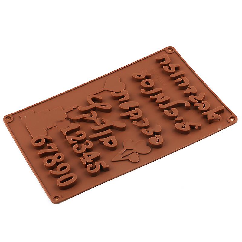 3d Hebrew Letters Arabic Numbers Diy Silicone Chocolate Mold Cake Baking Tool