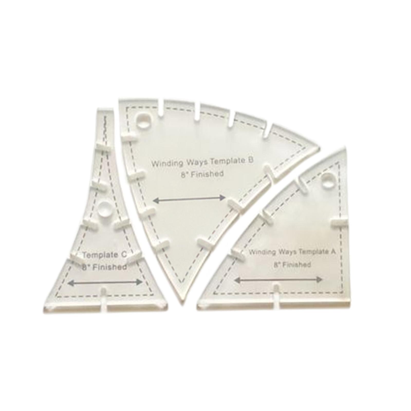 3x Quick Curve Quilt Template Patchwork Quilting Tool Cutting  4.6x4.6inch