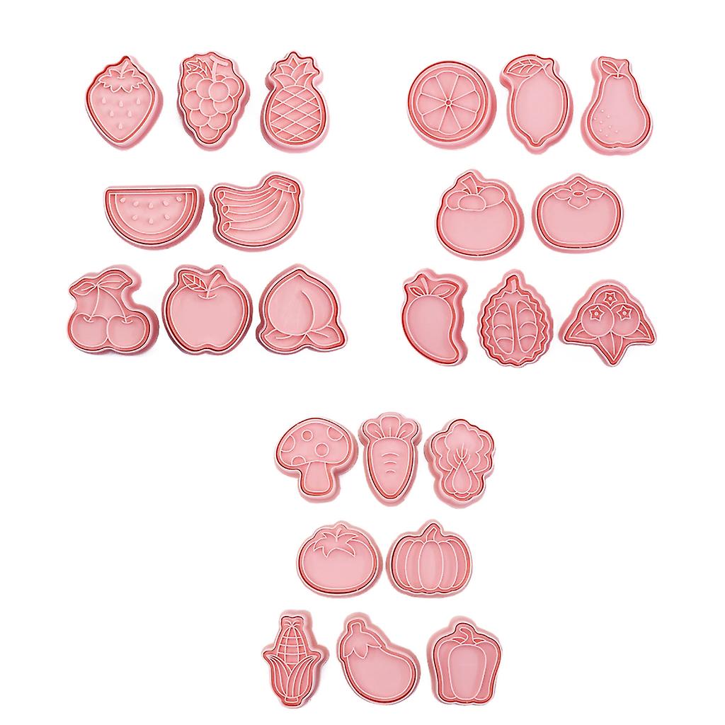 24Pcs Cookie Cutters Biscuit Molds Plastic Cookie Stamps Cookie Decorating Tool