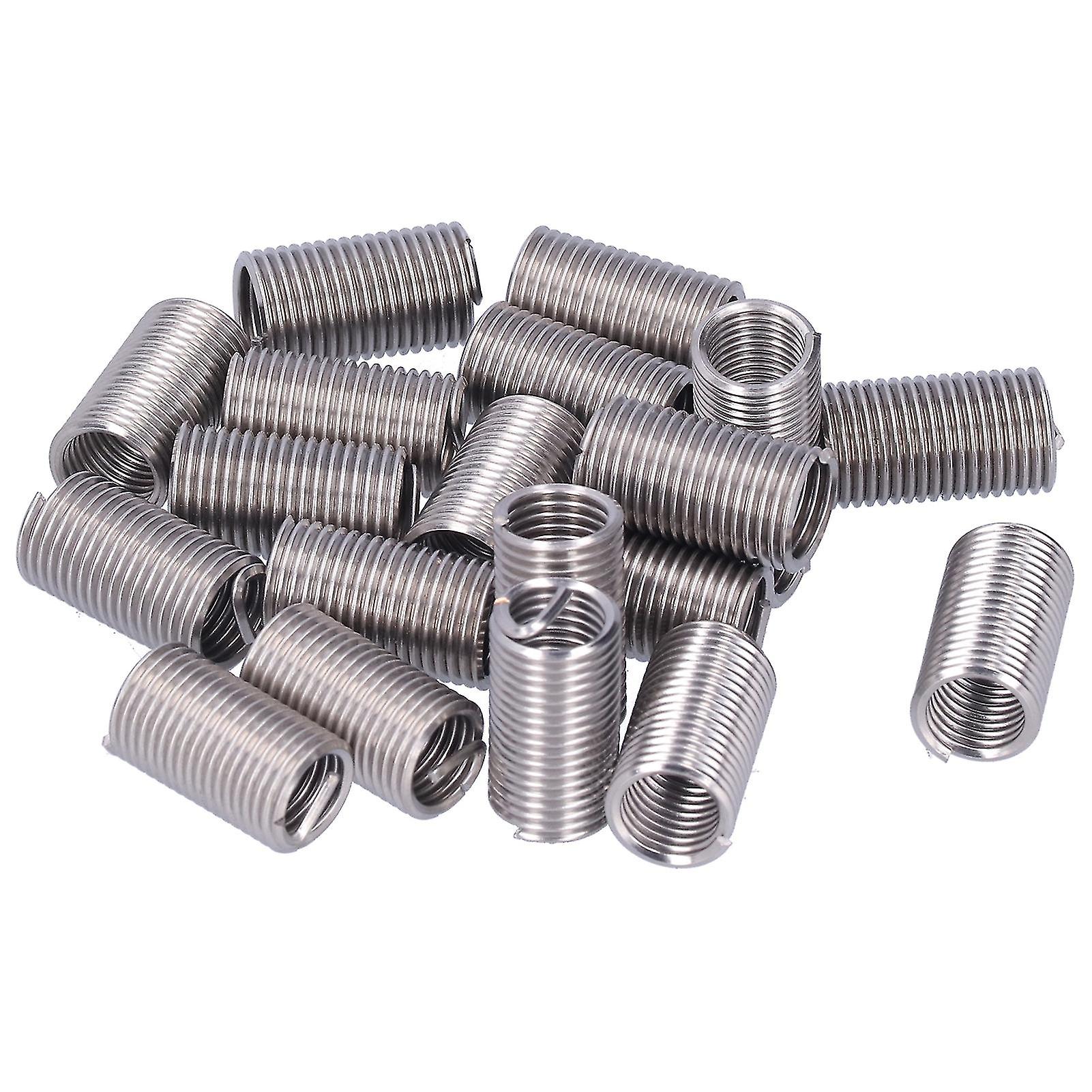 M12 x 1.75 Thread Repair Inserts, 20 Pack Coiled Wire Threaded Nut for Damaged Threads, Steel Helical Extension Kit for 3D Printing Repair