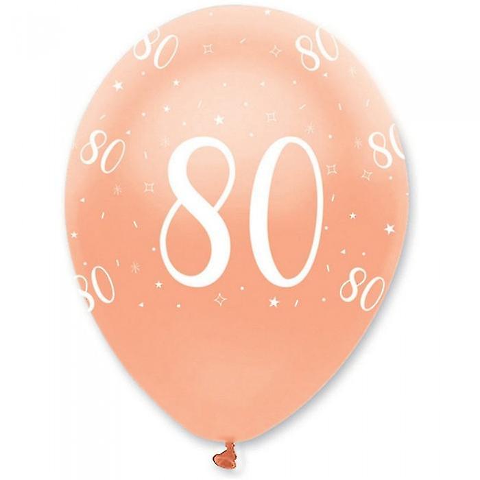 Creative Party Latex All-Over Print 80th Balloons (Pack of 6)