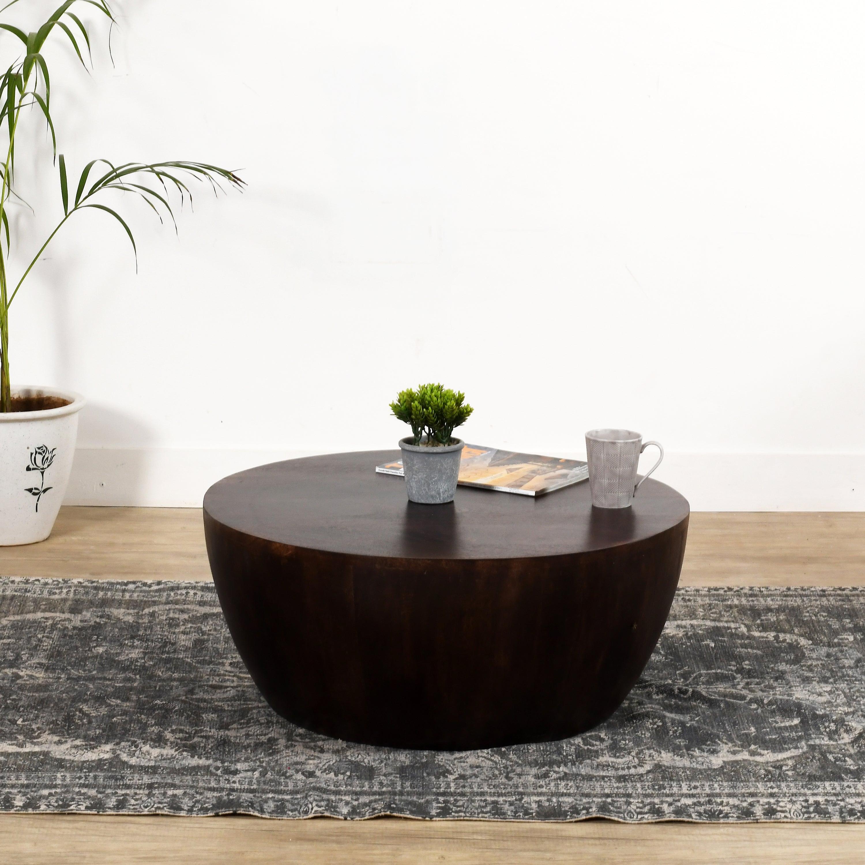 Karla Natural Solid Dark Mango Wood Coffee Table