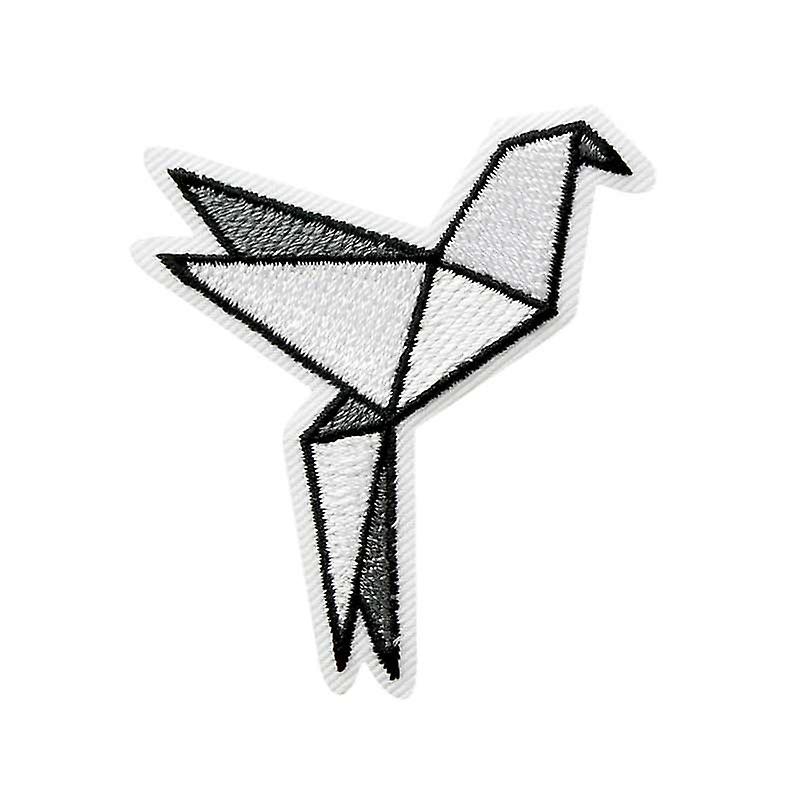 Origami Bird - Patch, iron-on patch, iron on, size: 4.3 x 5.2 cm