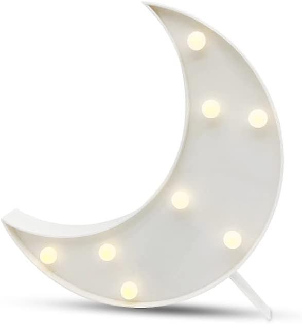 La veilleuse décorative de croissant de lune à LED peut être accrochée au mur à la lumière de la chambre d’enfant, adaptée aux fêtes d’anniversaire, aux décorations de vacances, à bébé R