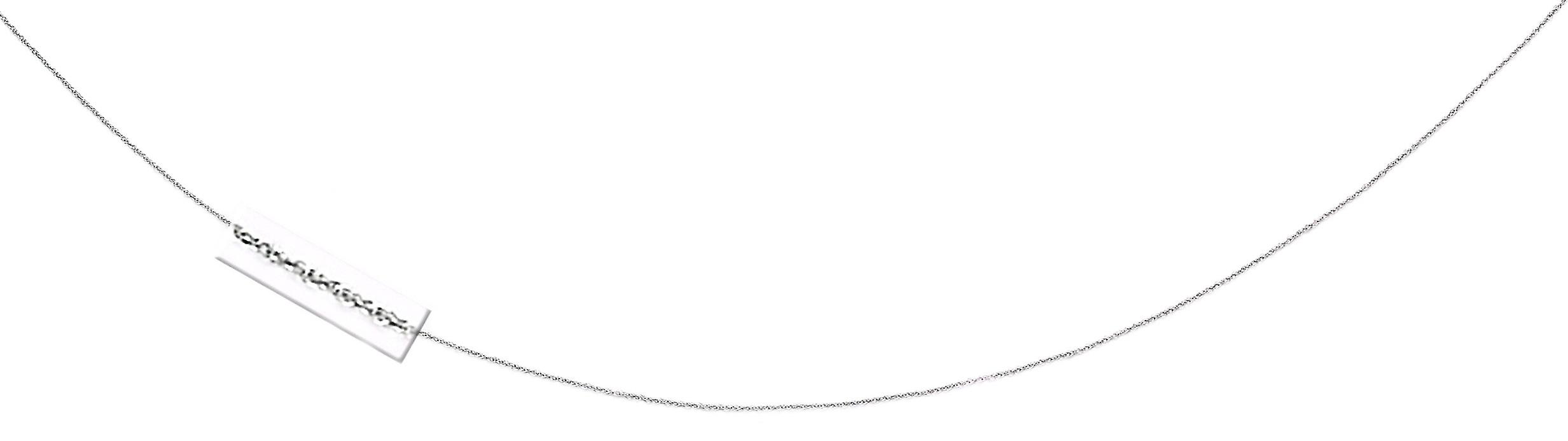 Colar com pingente de corrente de corda em ouro branco 14k, 40 cm (16 polegadas), para mulheres e homens.