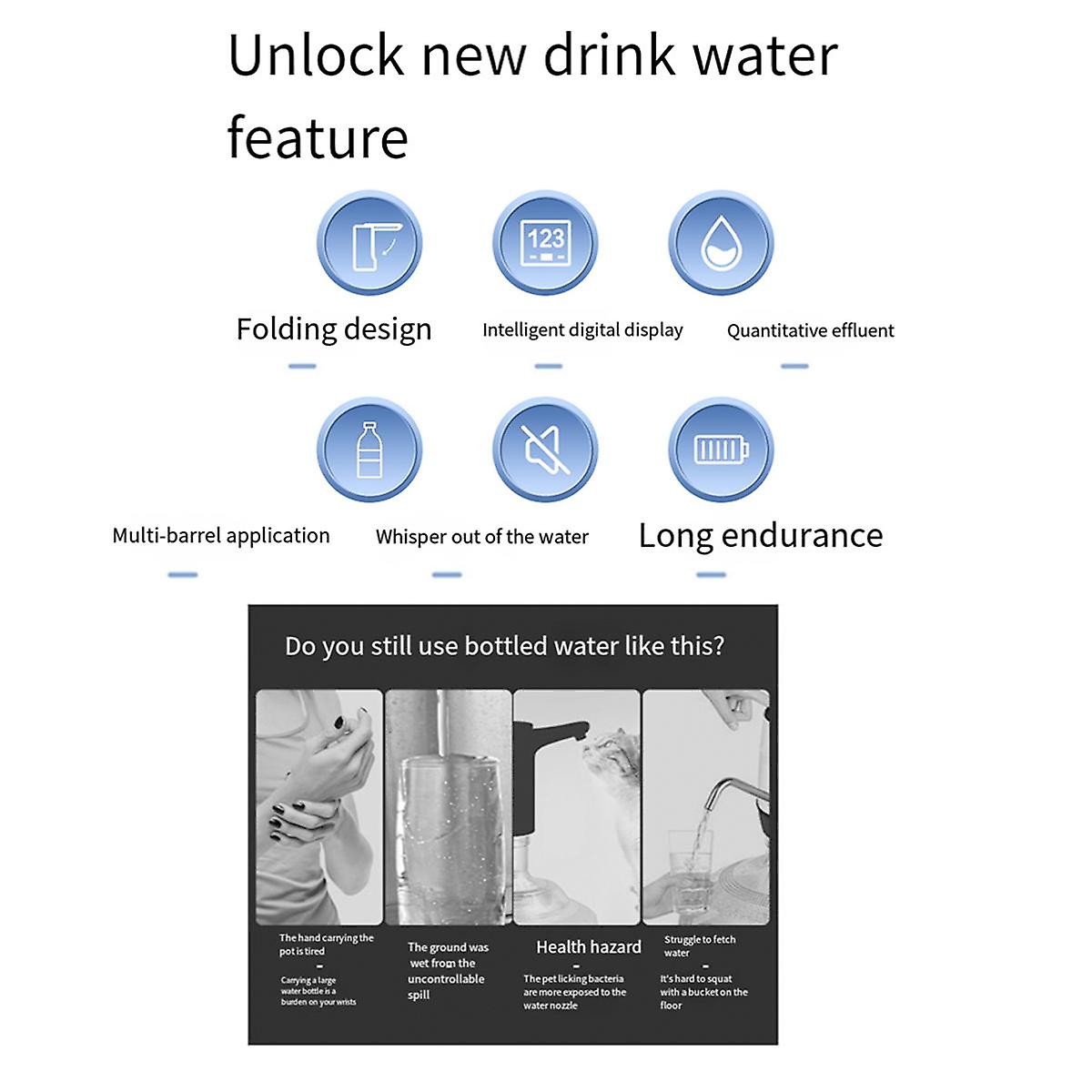 Auto Switch Folded Drinking Water Pumps USB Automatic Electric Drinking Water Bottle Pump Water Dis