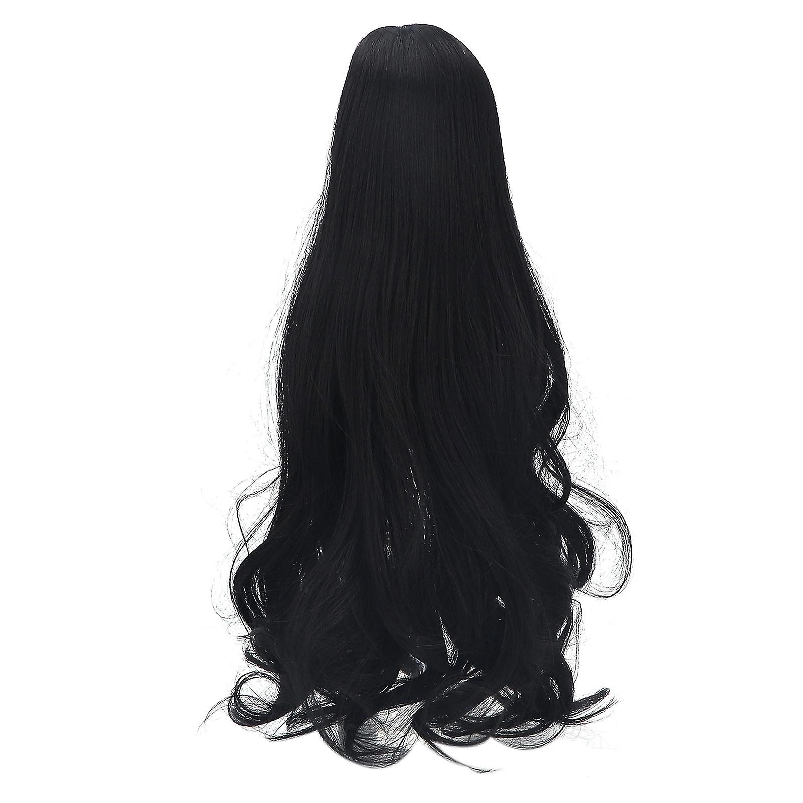 Doll Hair Wig 1/3 DIY Doll Wig Long Curly Hair Wig Doll Replacement Accessories Natural Black 8‑9in