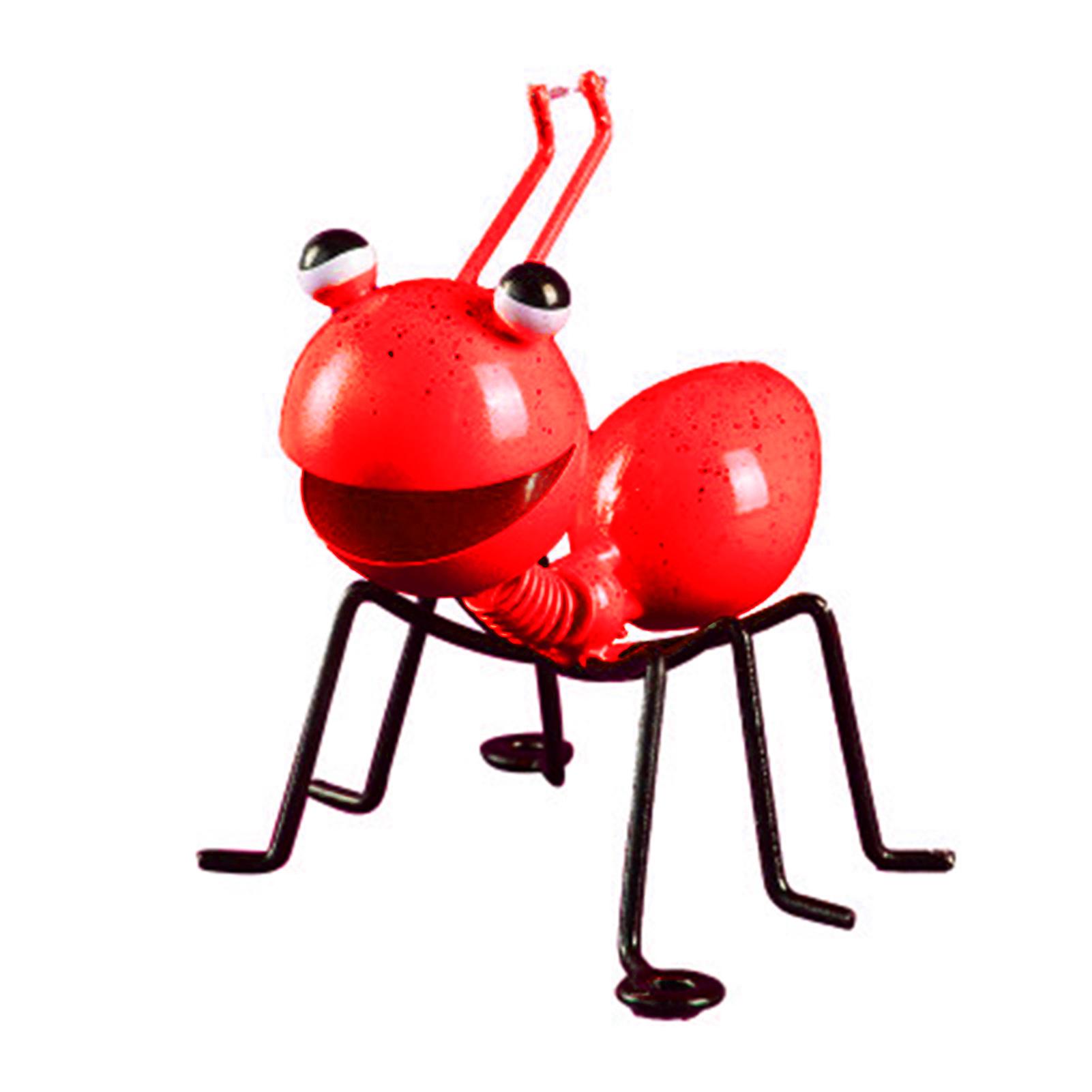 3D Metal Ant-shaped Ornament with Hanging Hole Cartoon Animal Wall Art Pendant Bendable Retro Item for Bar Cafe