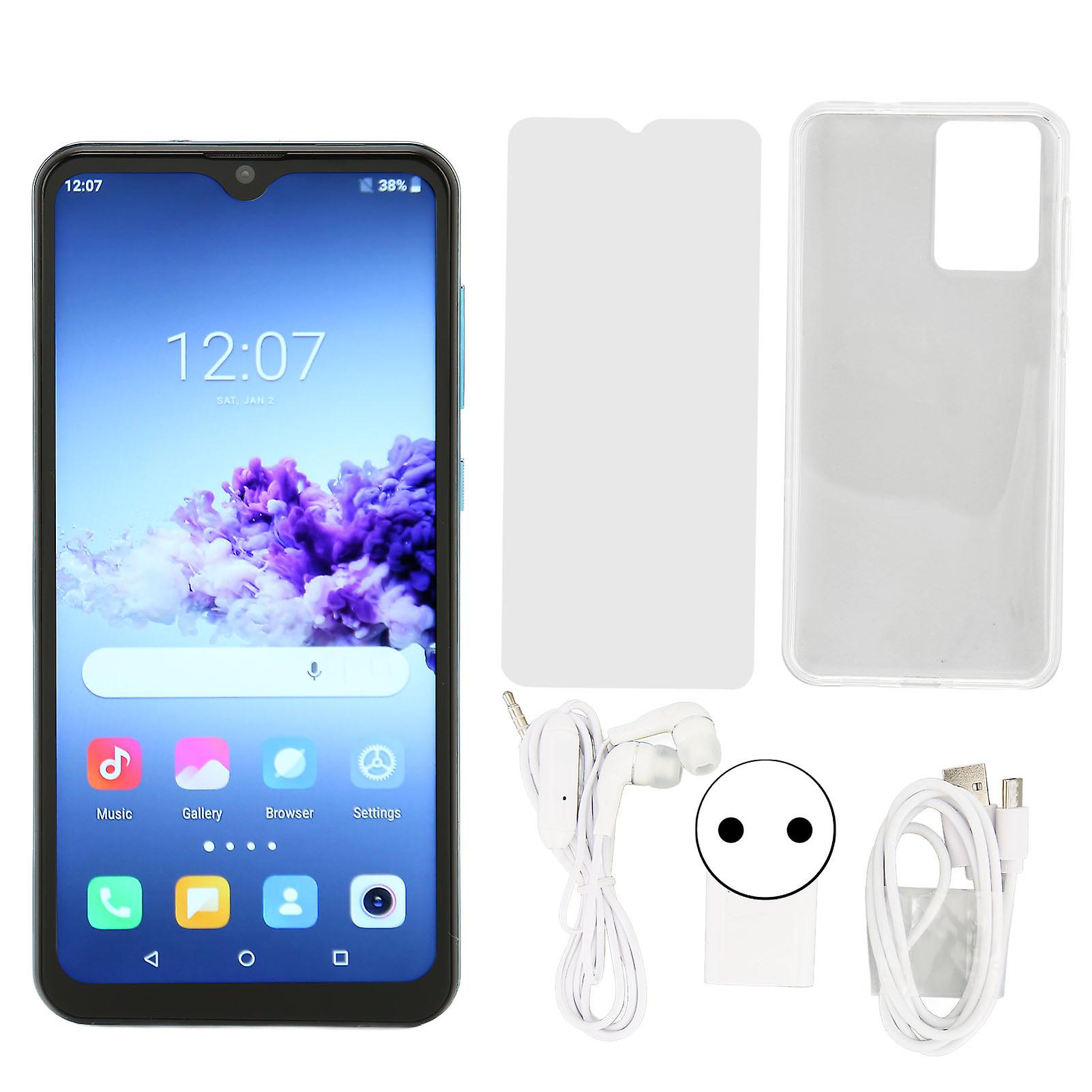 Note12 Android 11 Smartphone, 6.53" HD, Face Unlock, 4GB+64GB, 13MP Camera, Blue EU Plug