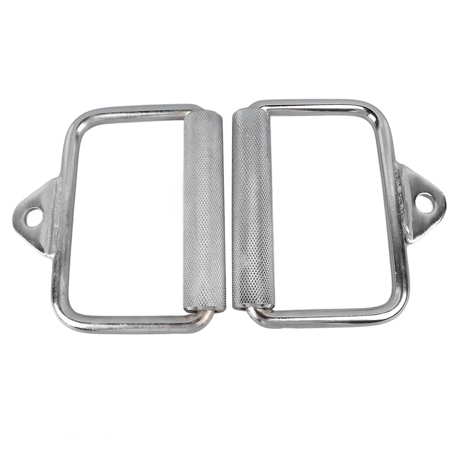 QukaimGym Exercise Handle Stainless Steel Gym Exercise Pull Handle D Row Cable Attachment, 2PCS, for Fitness Workout Machine Accessories