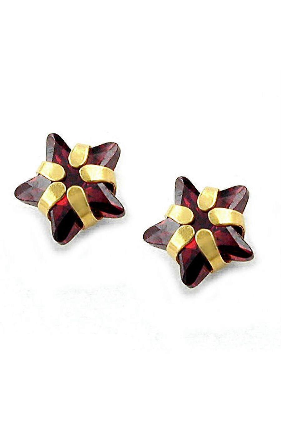 Earrings Granat Star 9k Gold - Gl430149